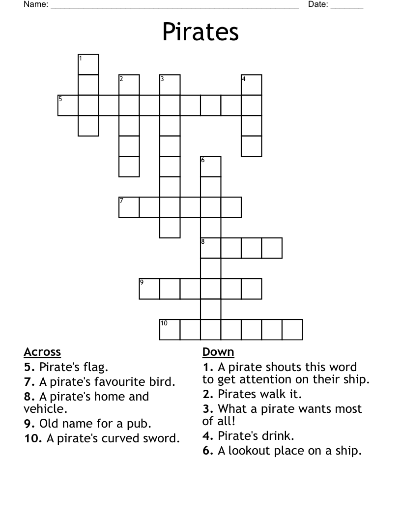 Pirates Crossword