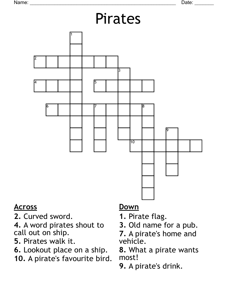 Pirates Crossword