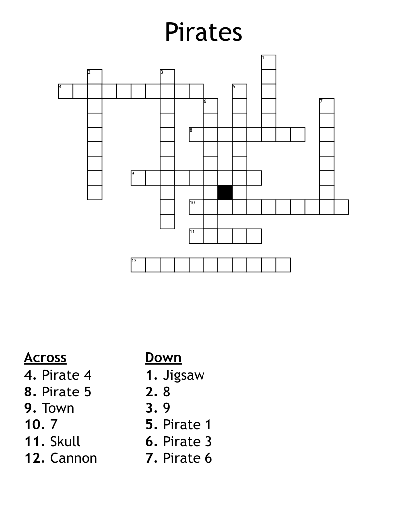 Pirates Crossword
