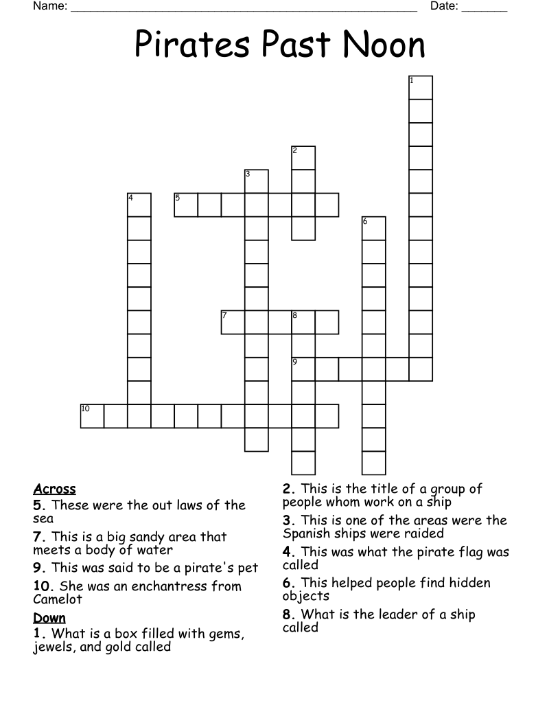 Pirates Past Noon Crossword