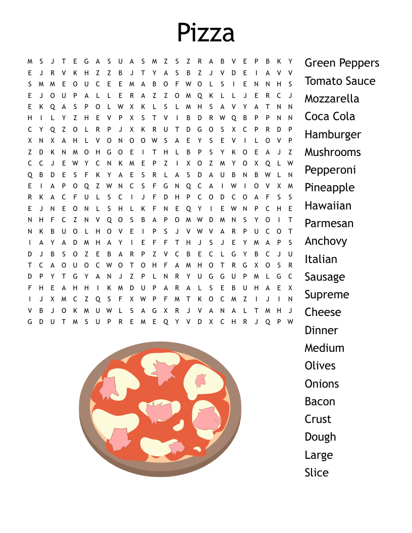Pizza Word Search