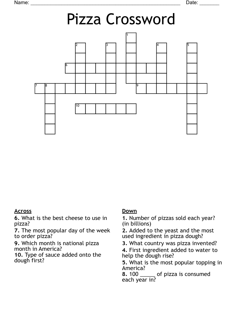 Pizza Crossword