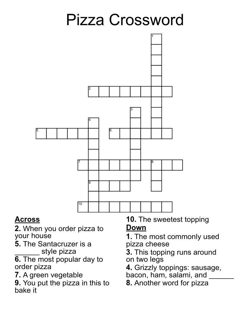 Pizza Crossword