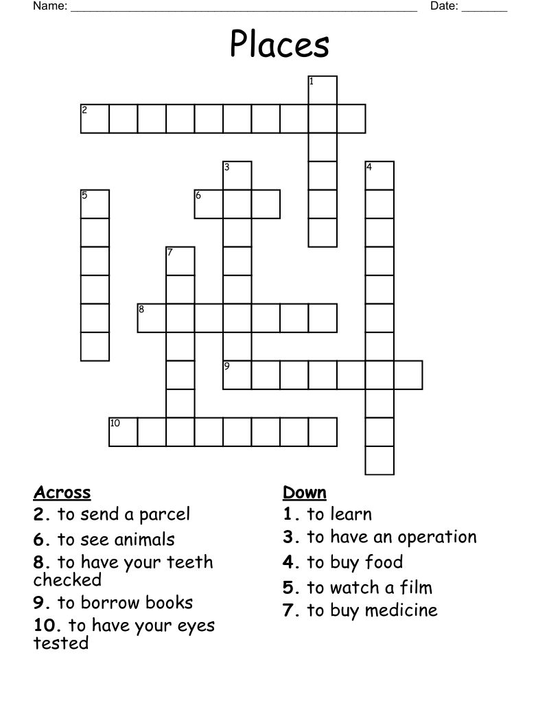 Places Crossword