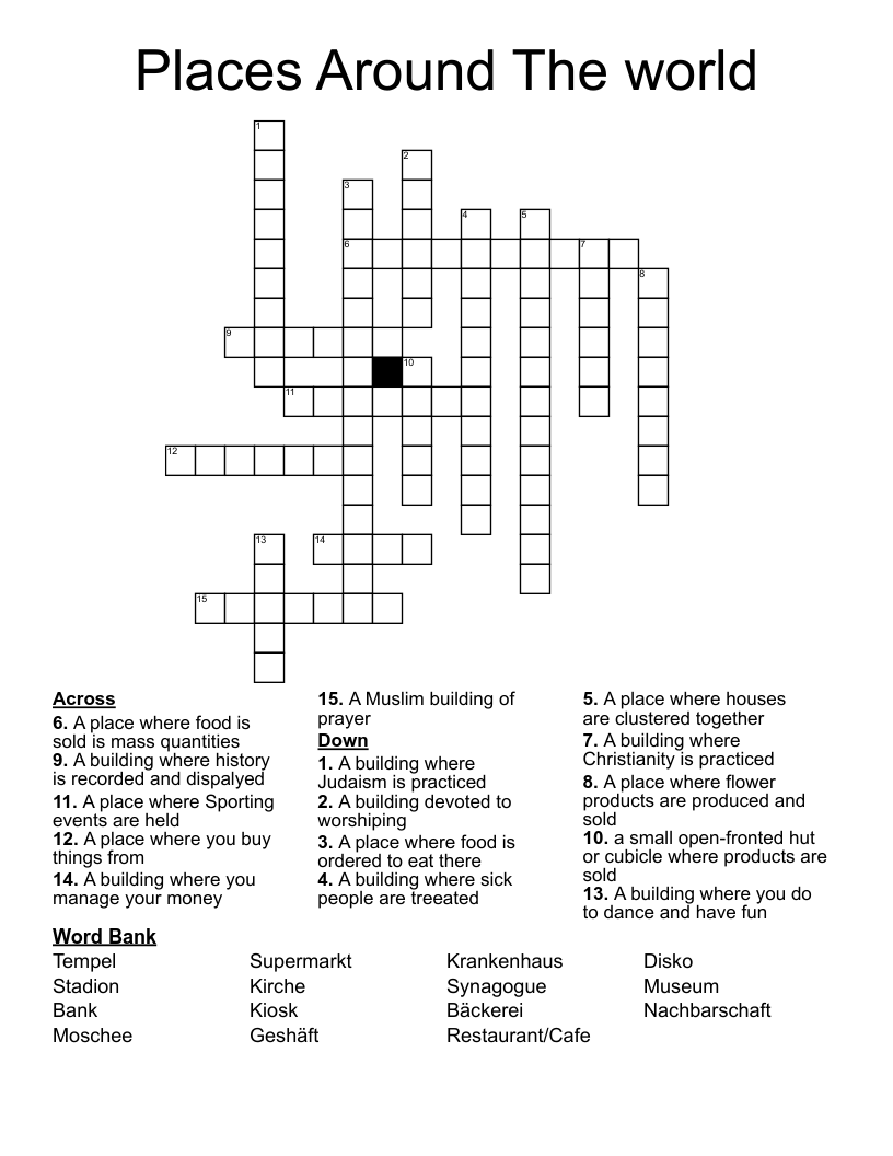 Places Around The world Crossword