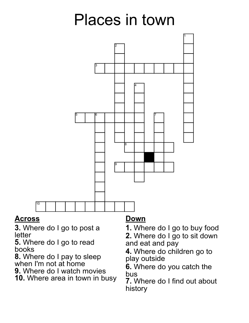 Places in town Crossword