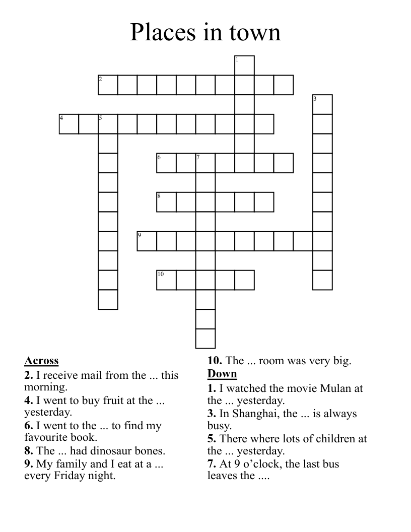 Places in town Crossword