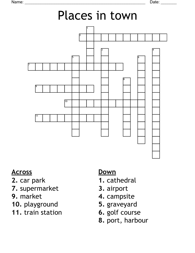 Places in town Crossword