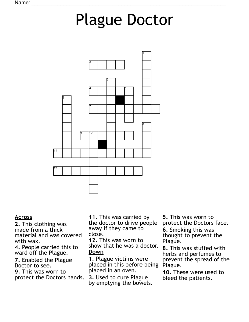 Plague Doctor Crossword