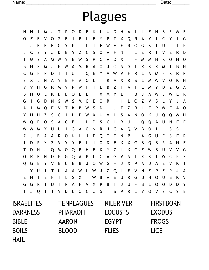 Plagues Word Search