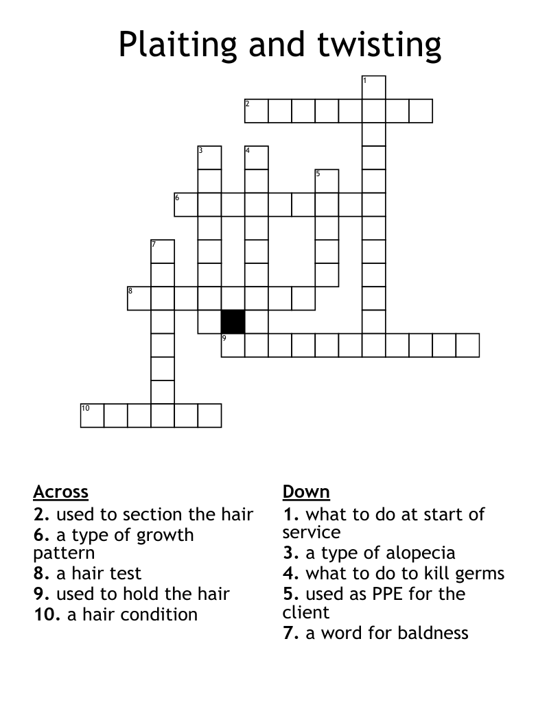 Plaiting and twisting Crossword