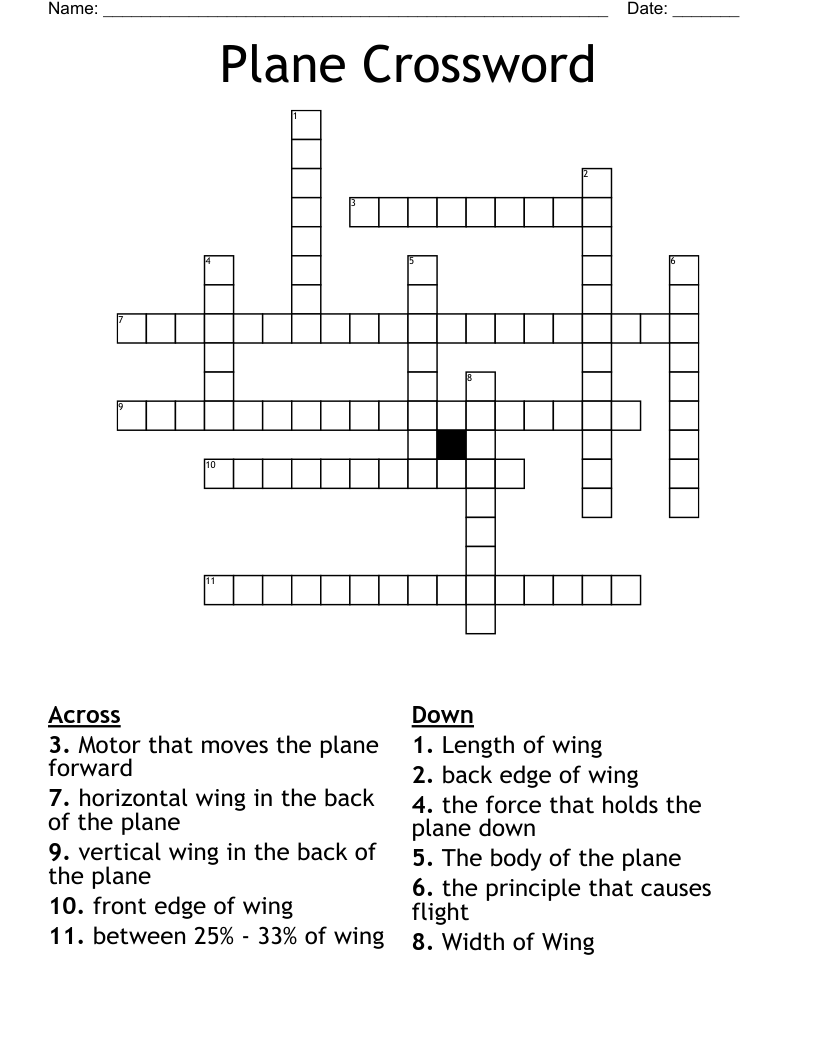 Plane Crossword