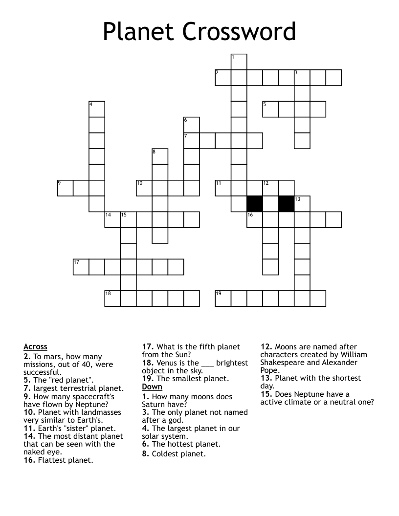 Planet Crossword