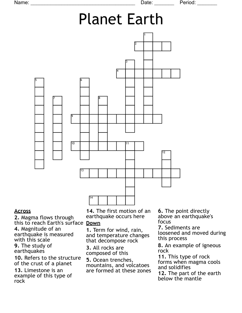 Planet Earth Crossword