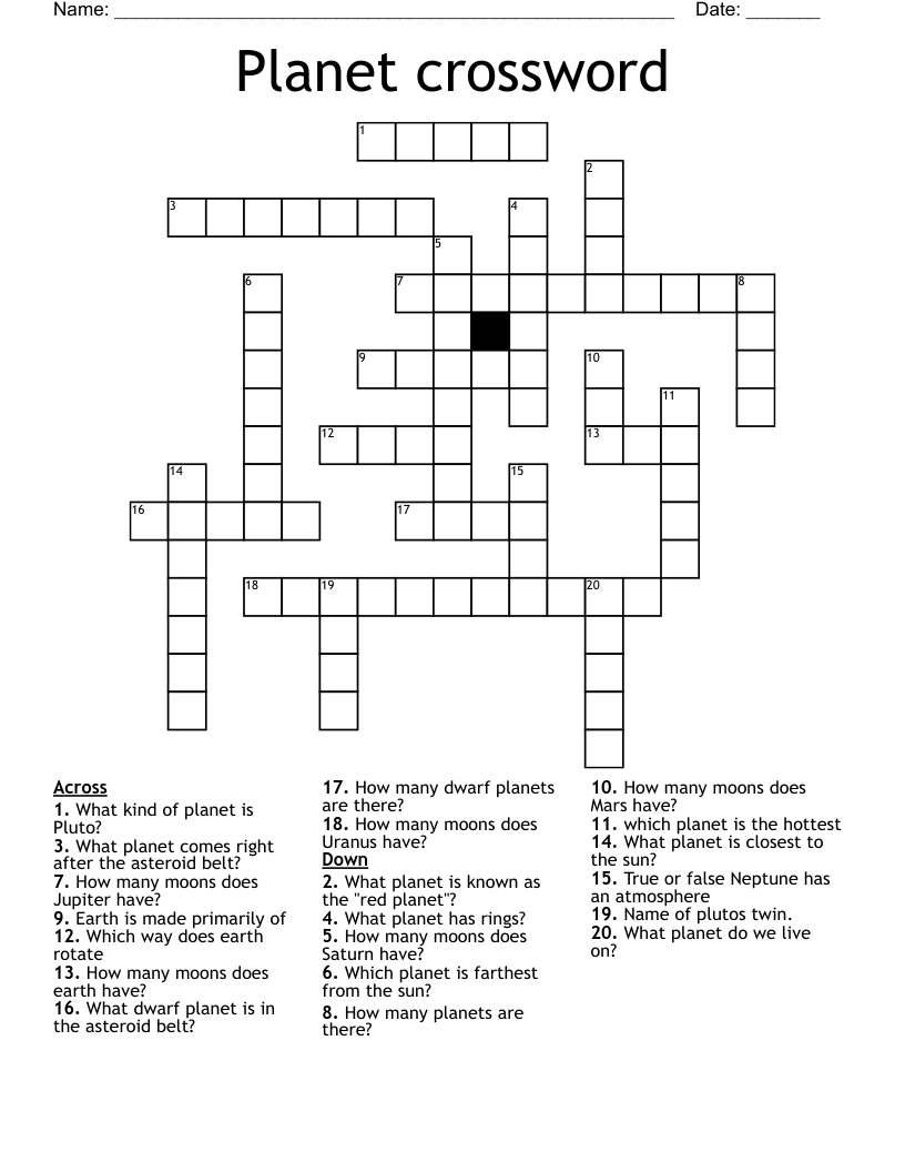 Planet crossword