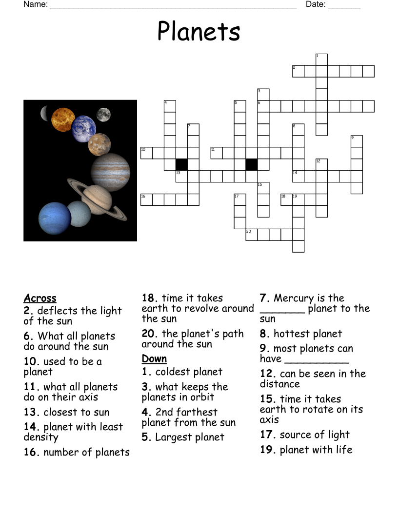 Planets Crossword