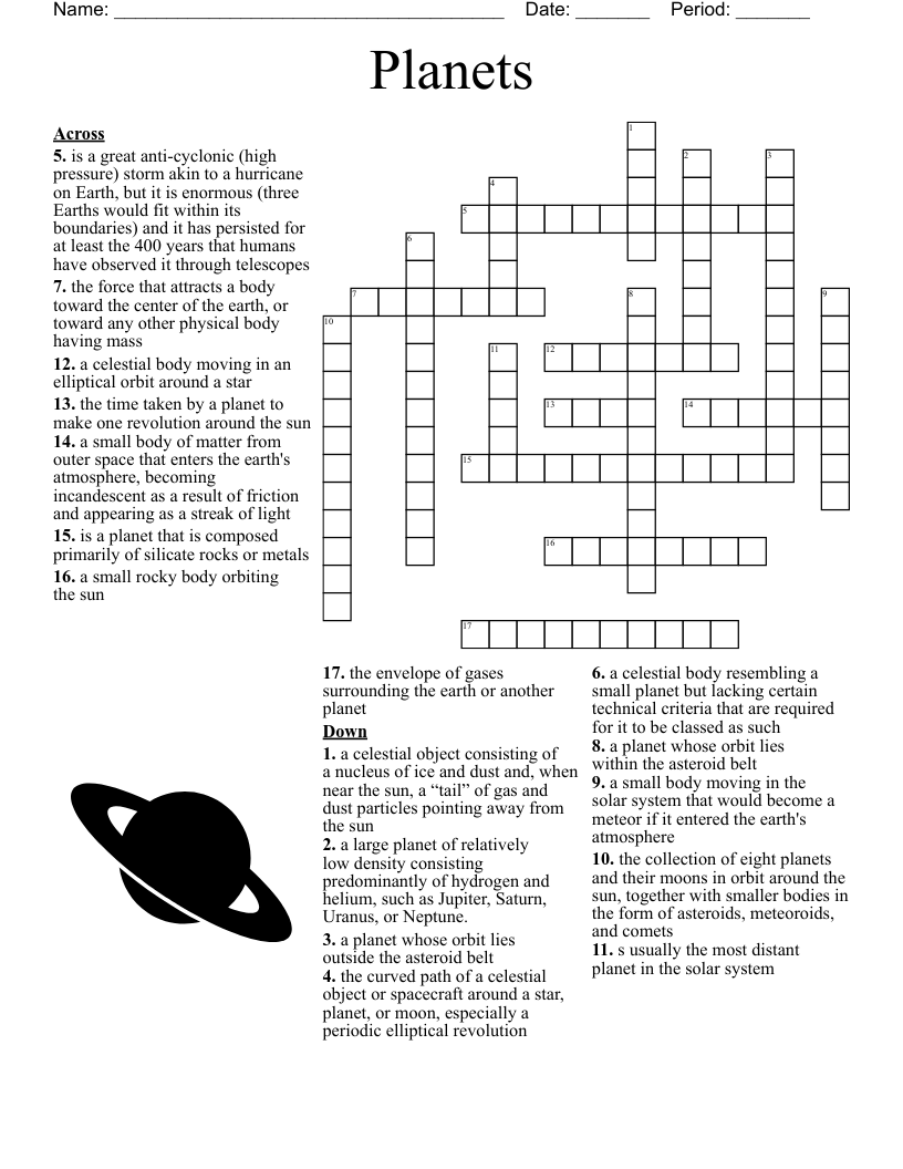 Planets Crossword