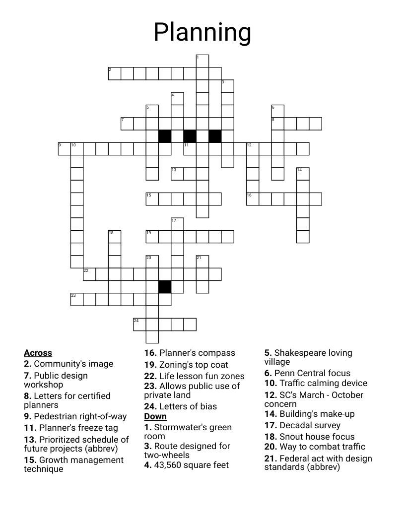 Planning Crossword