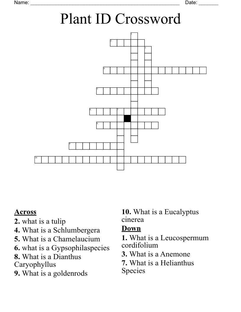 Plant ID Crossword 