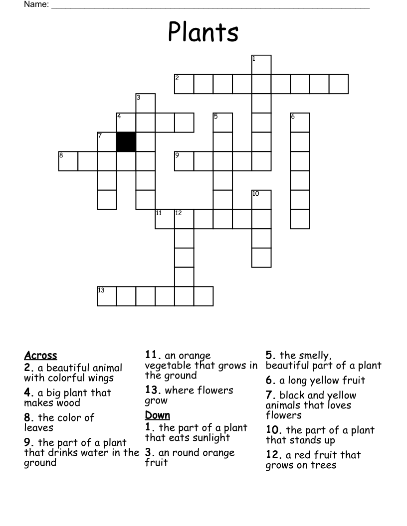 Plants Crossword