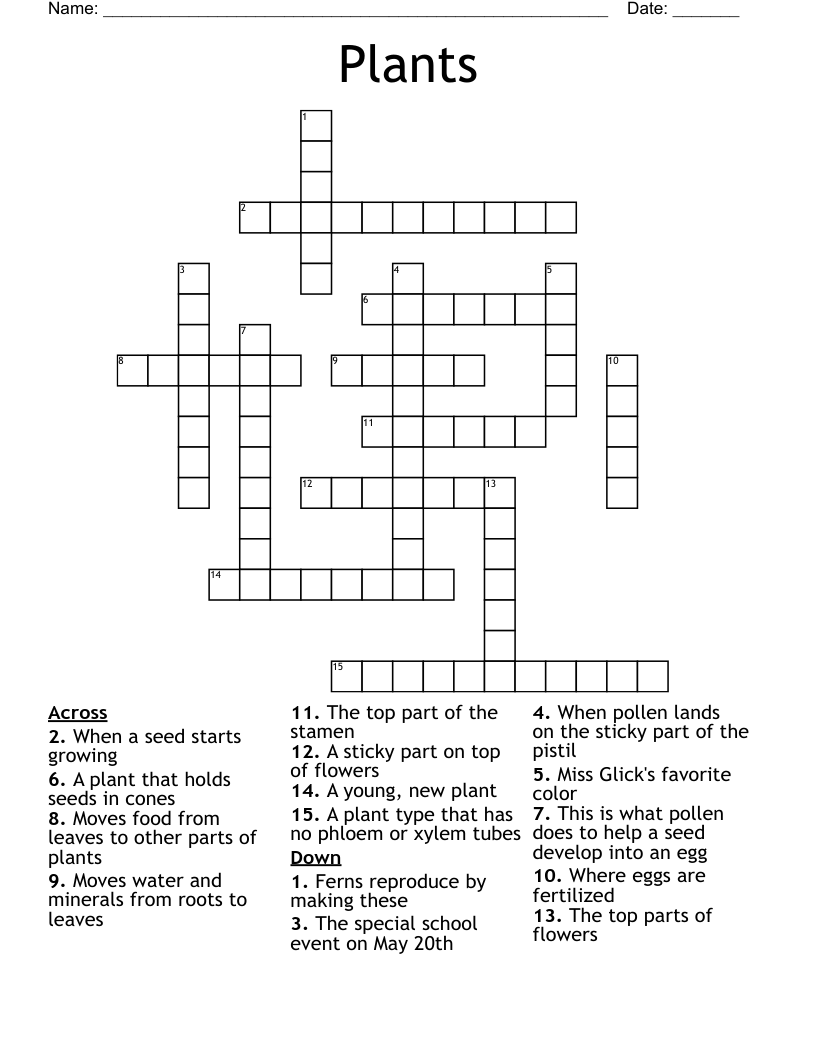Plants Crossword