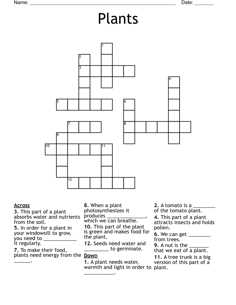 Plants Crossword