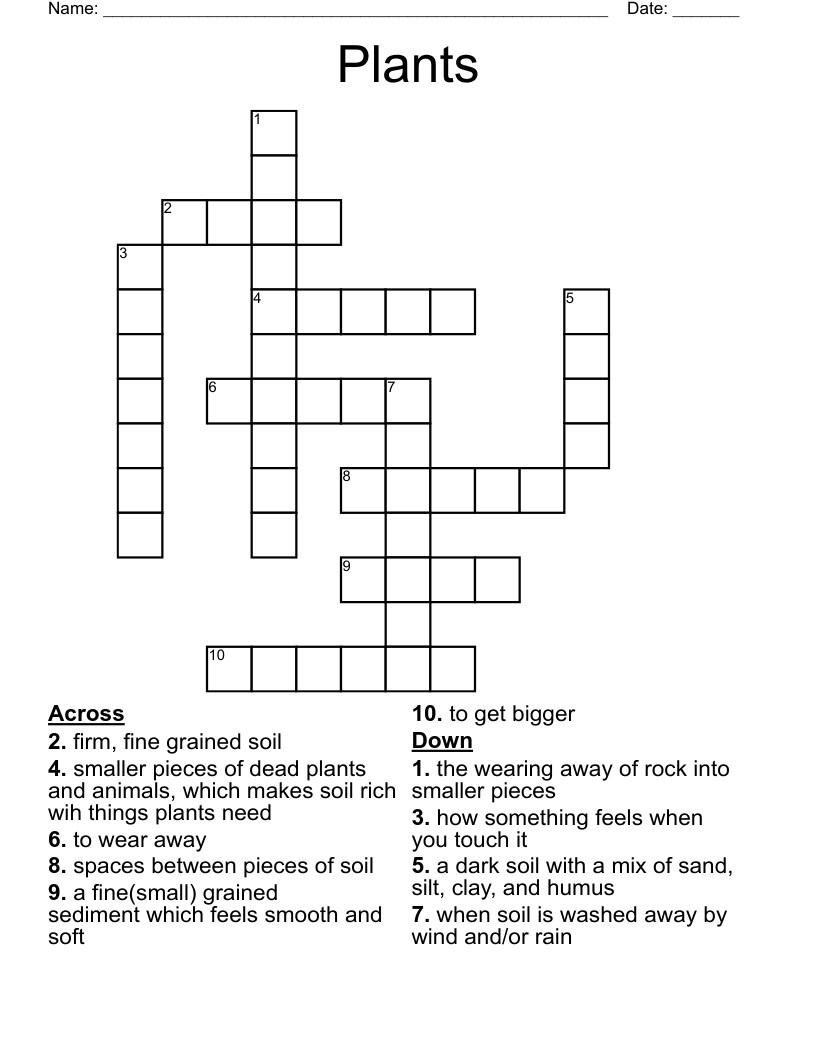 Plants Crossword