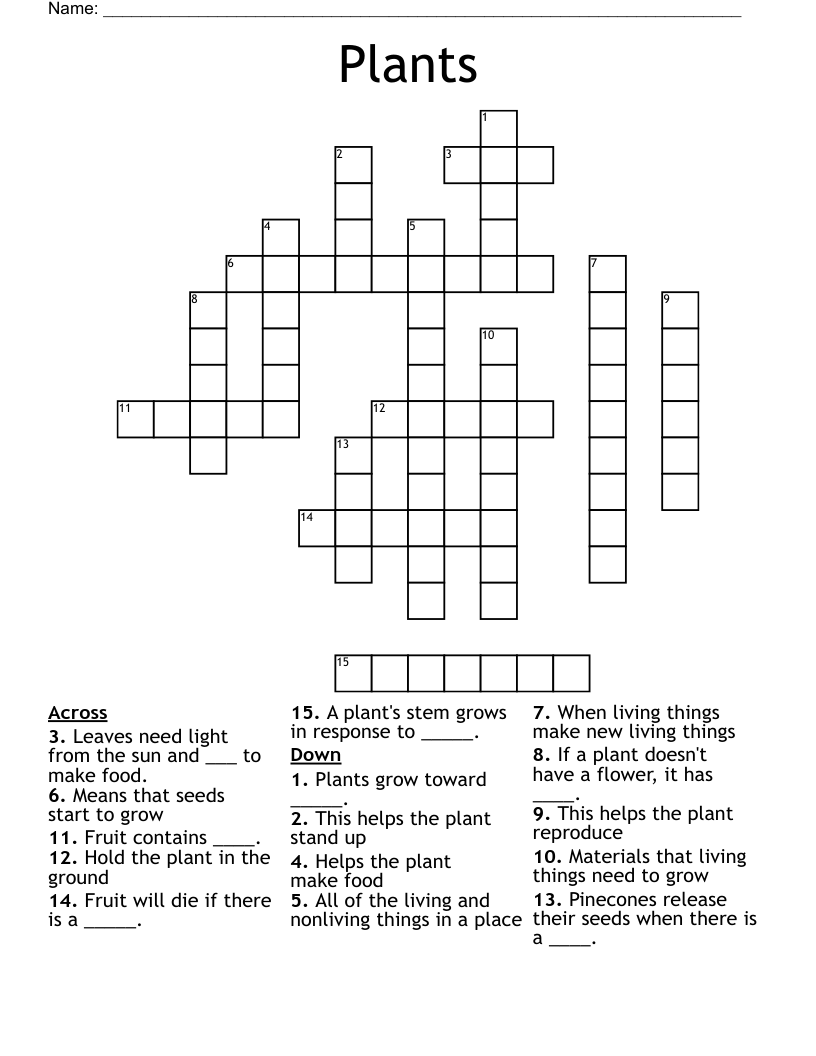 Plants Crossword