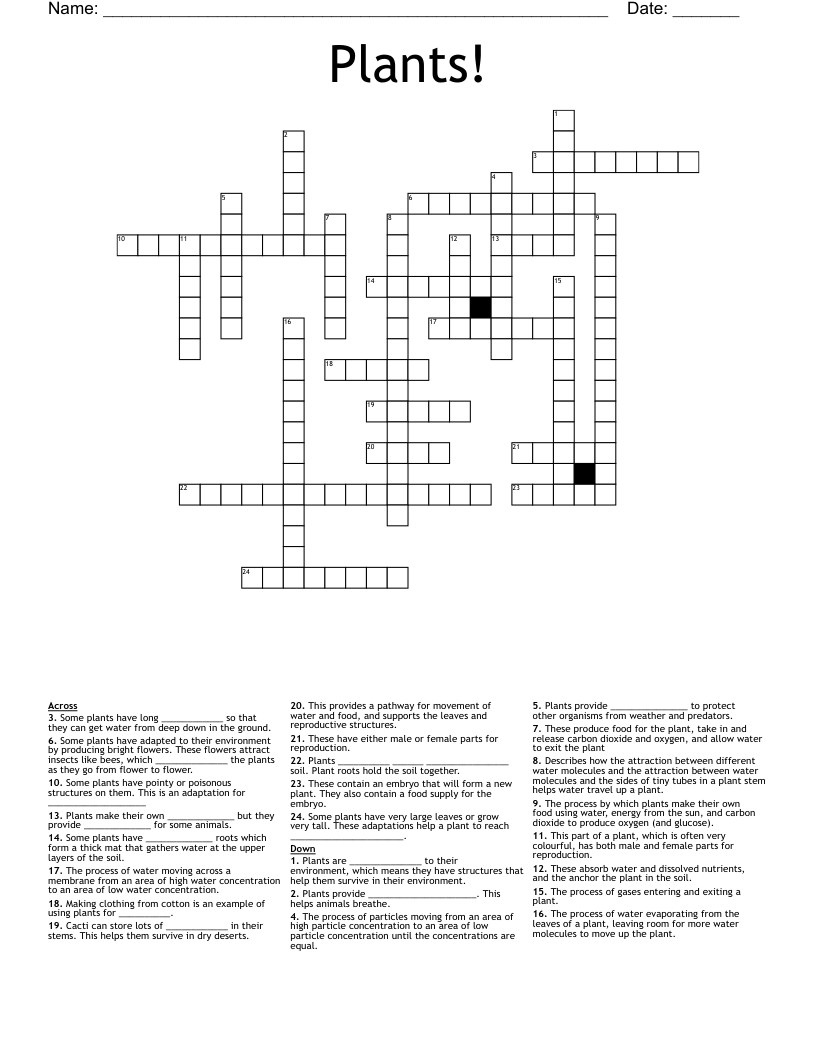 Plants! Crossword