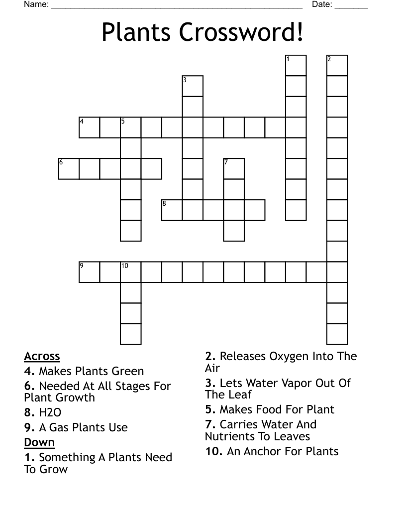 Plants Crossword!
