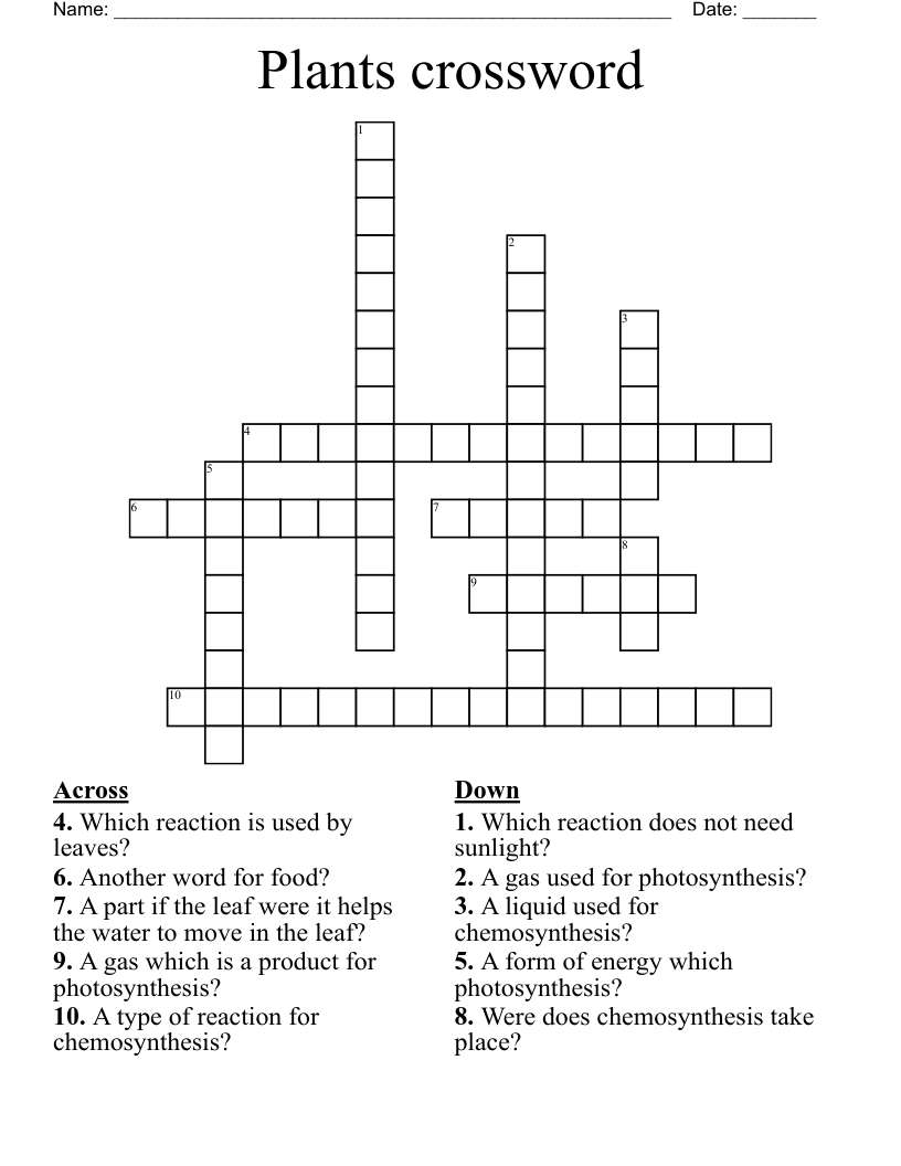 Plants crossword