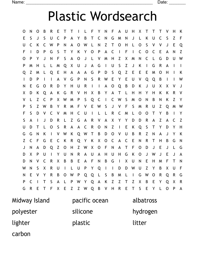 Plastic Wordsearch