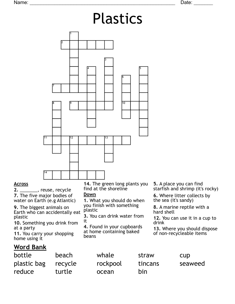 Plastics Crossword