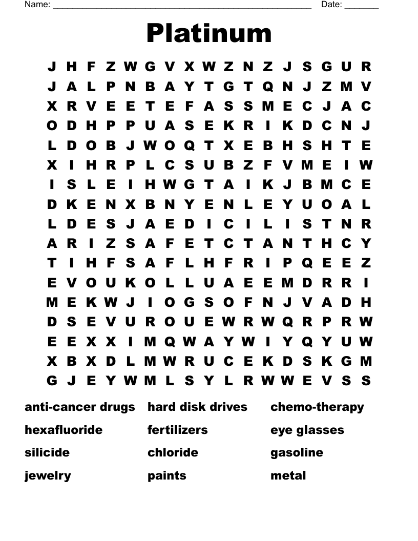 Platinum Word Search
