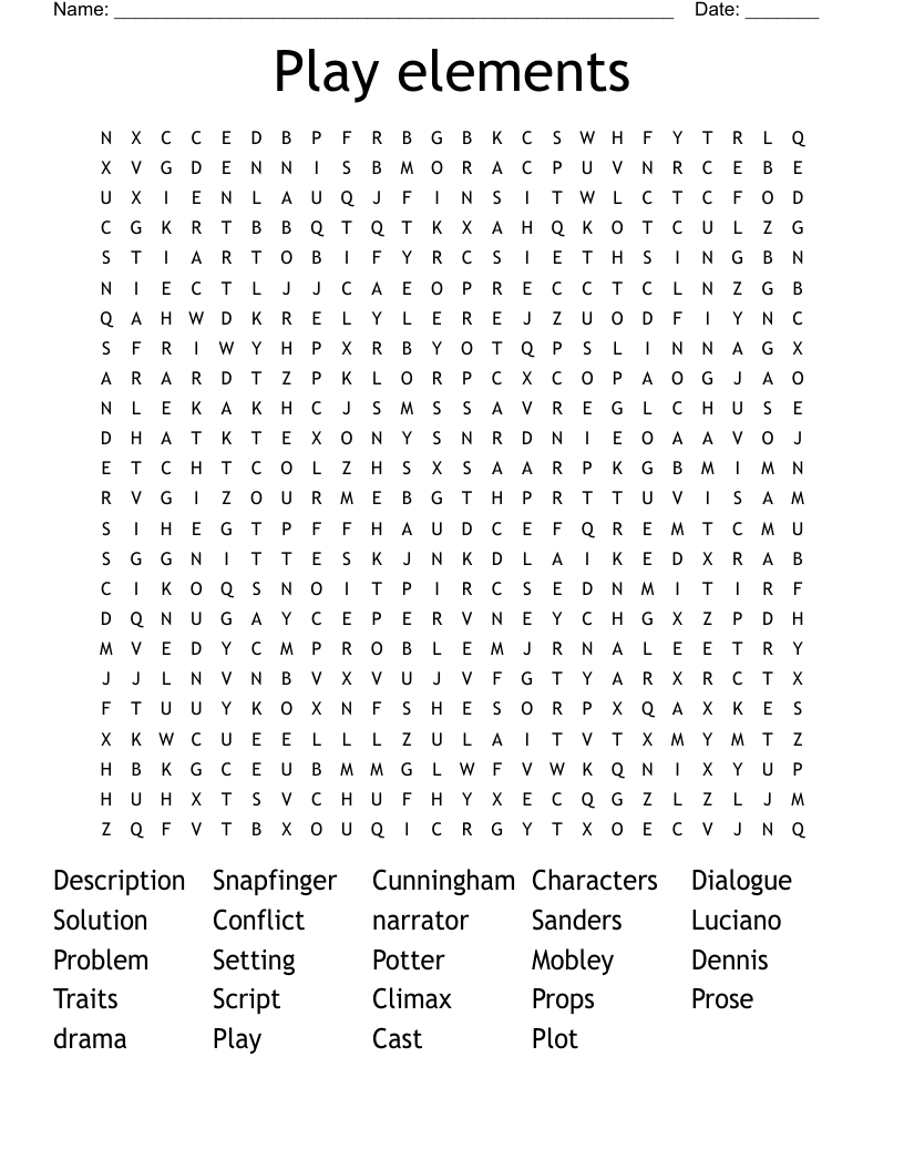 Play elements Word Search