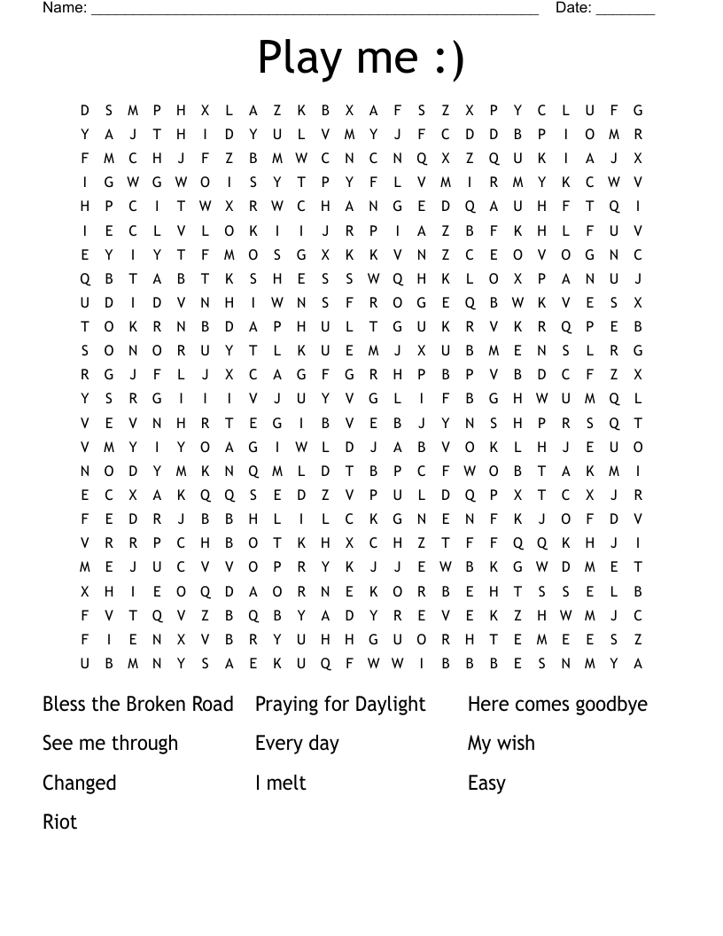 Play me :) Word Search