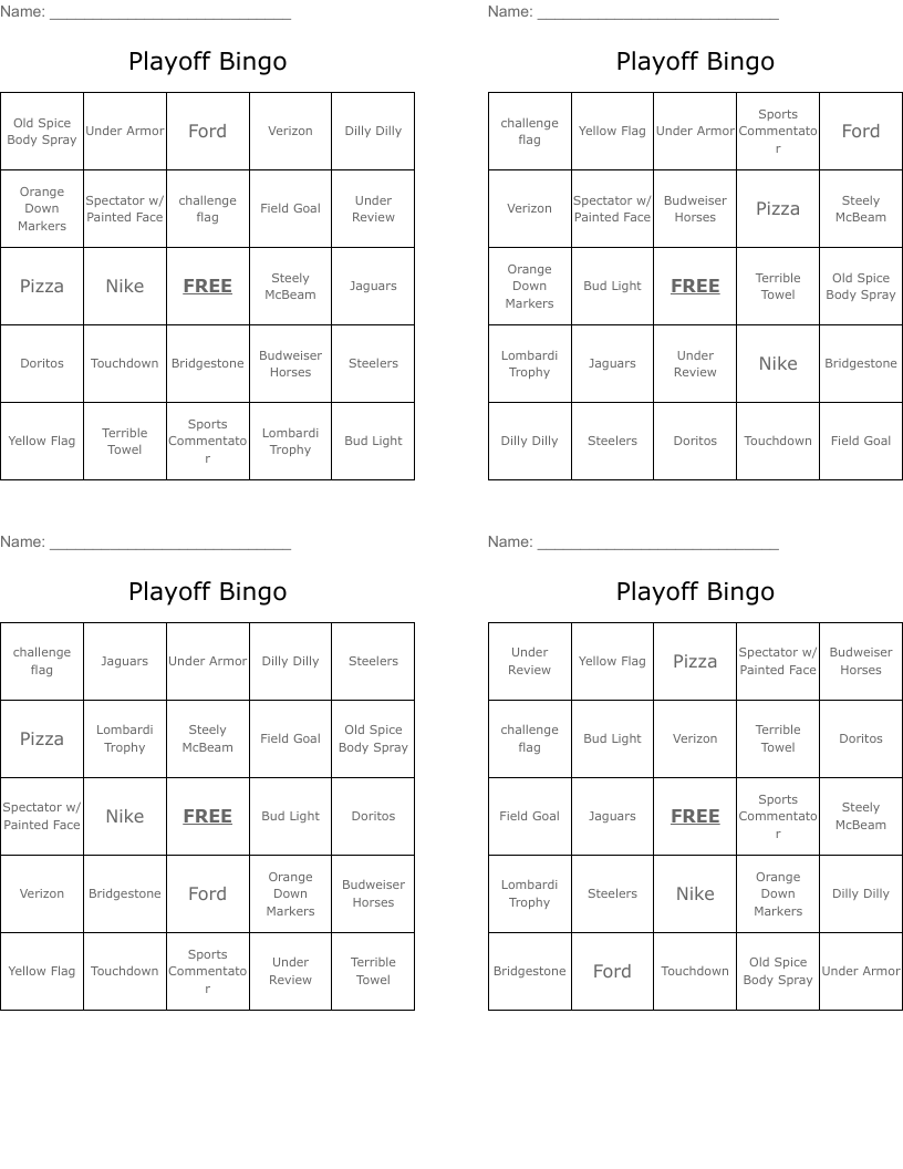 Playoff Bingo