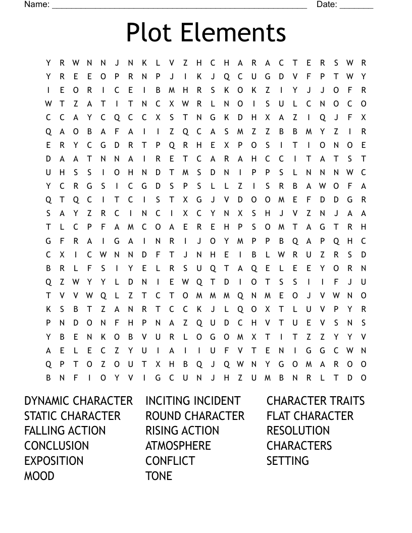 Plot Elements Word Search