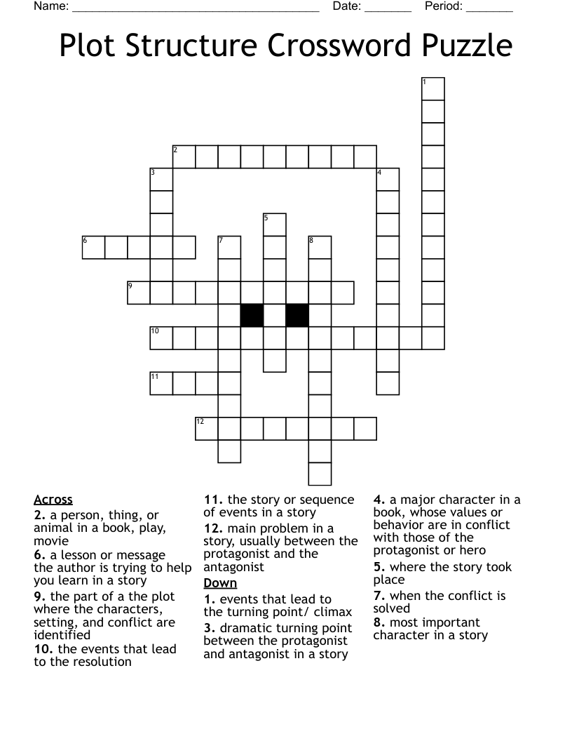 Plot Structure Crossword Puzzle