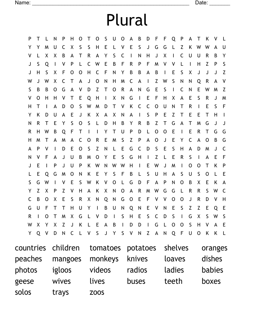 Plural Word Search