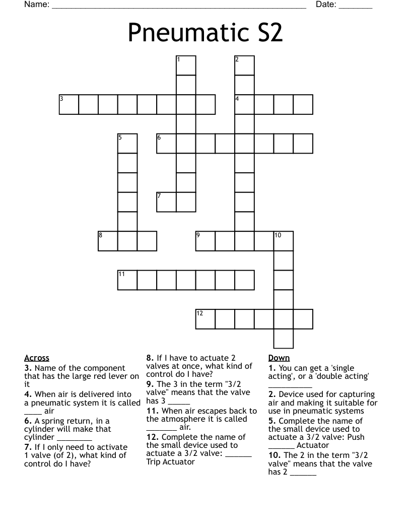 Pneumatic S2 Crossword