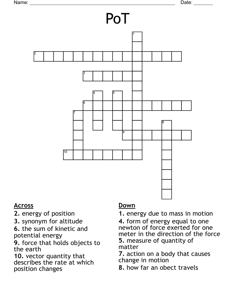 PoT Crossword