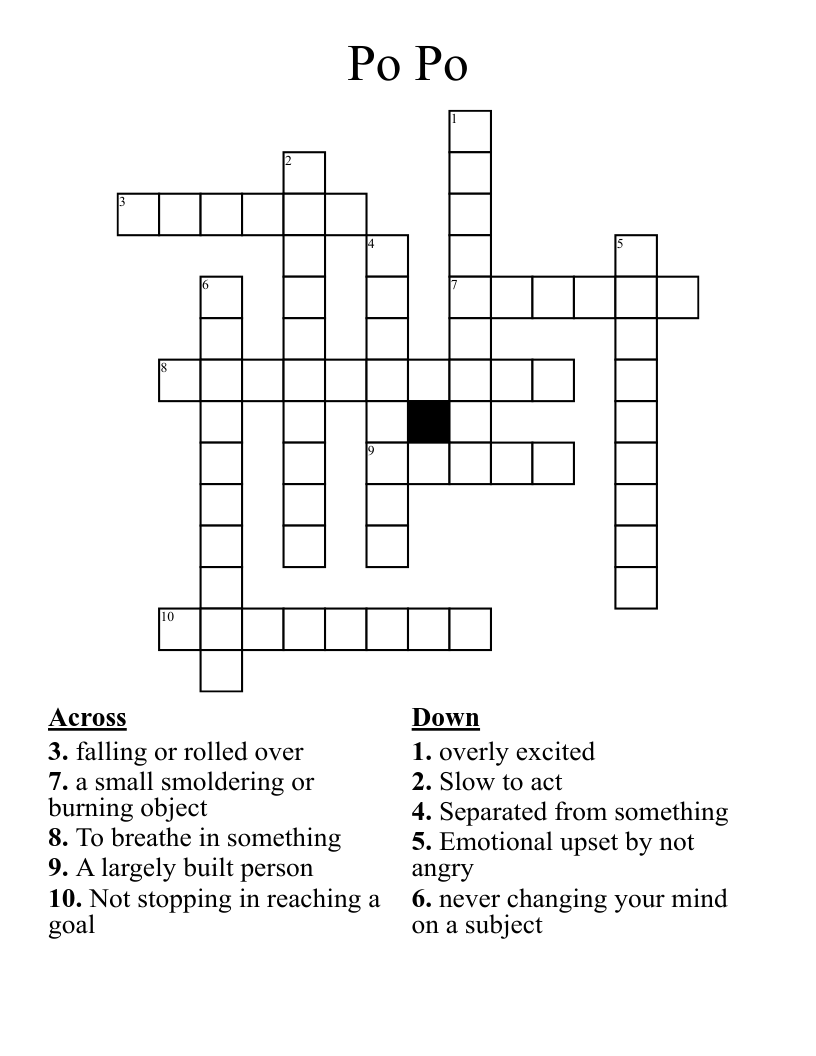 Po Po Crossword