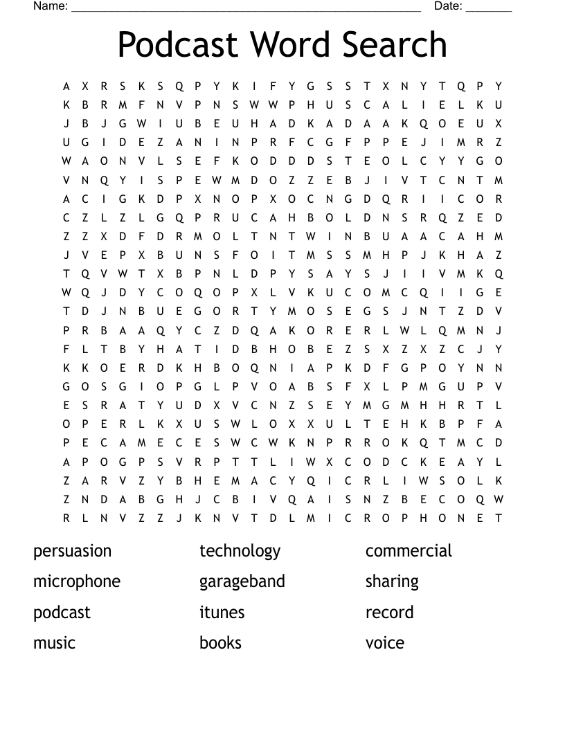 Podcast Word Search 