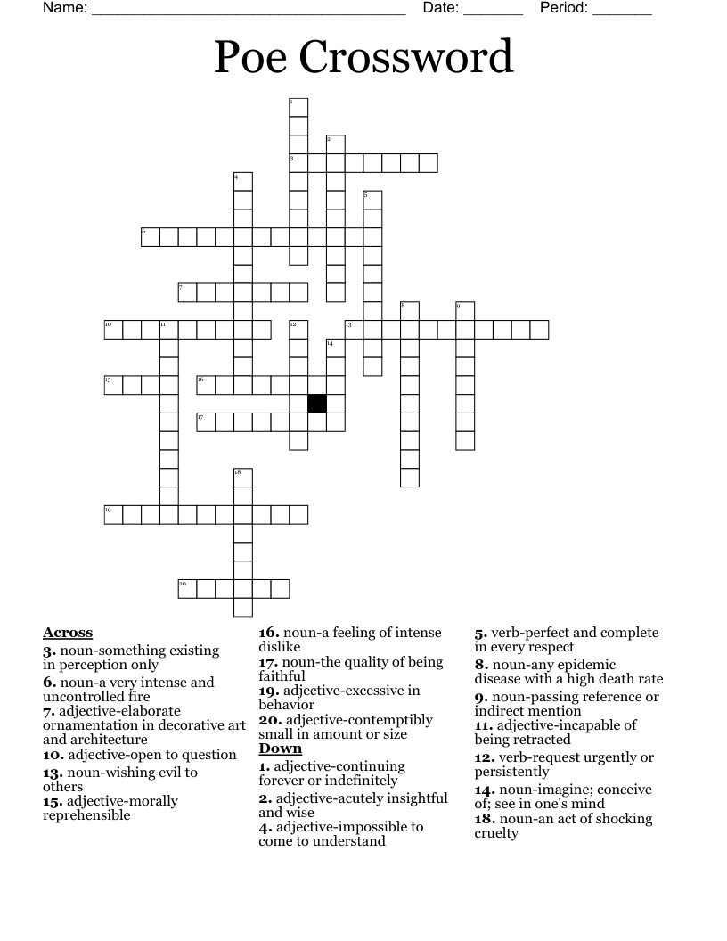 Poe Crossword