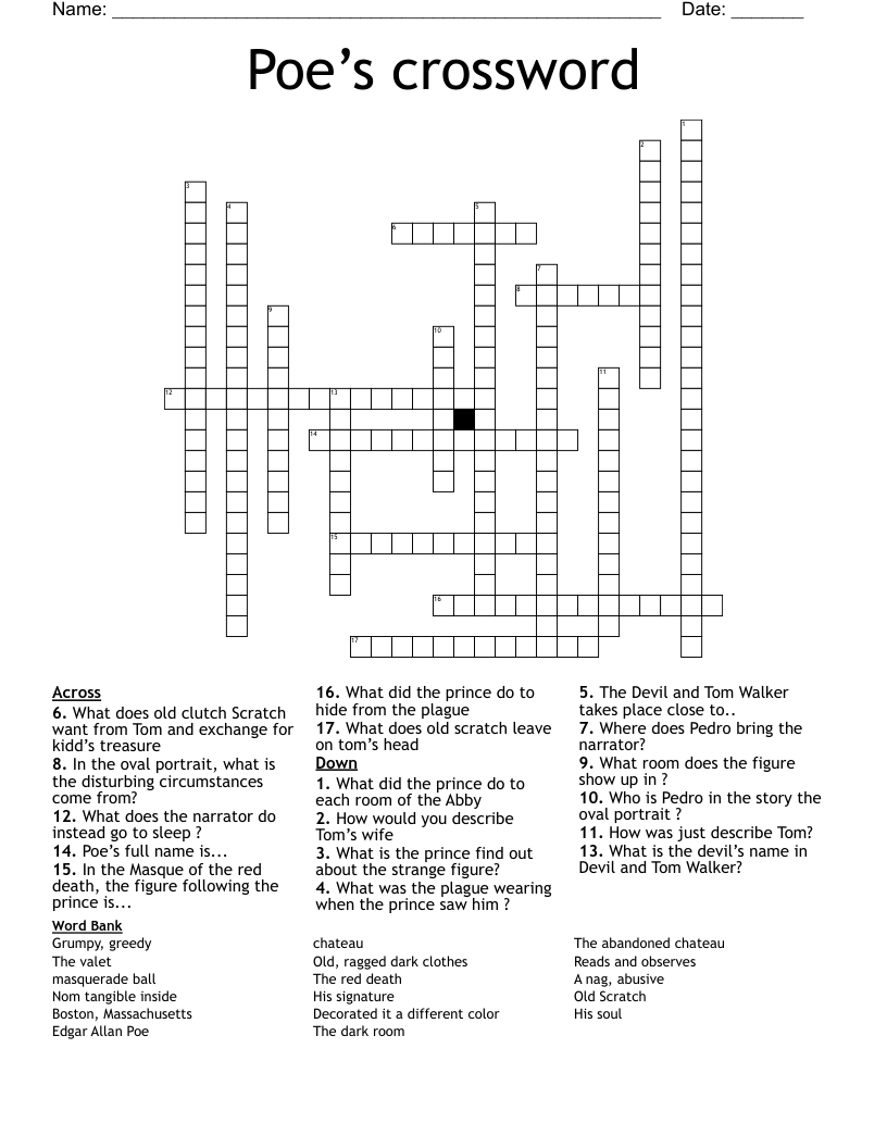 Poe’s crossword