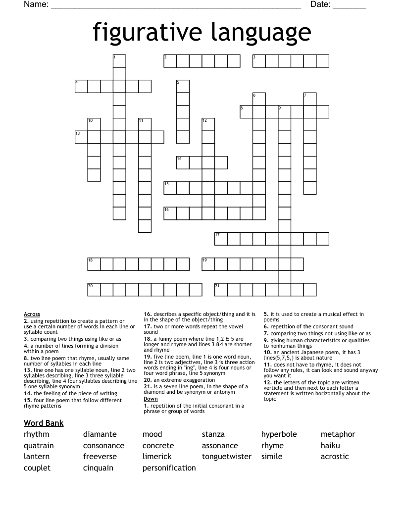 figurative language Crossword