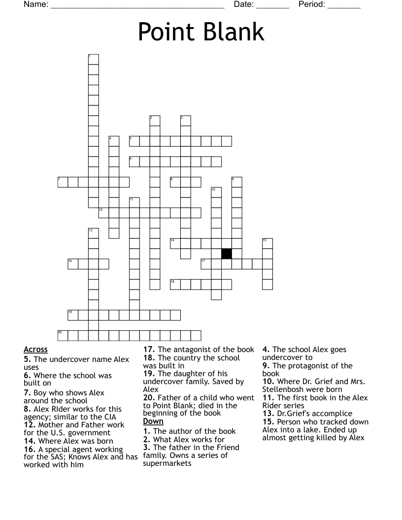 Point Blank  Crossword