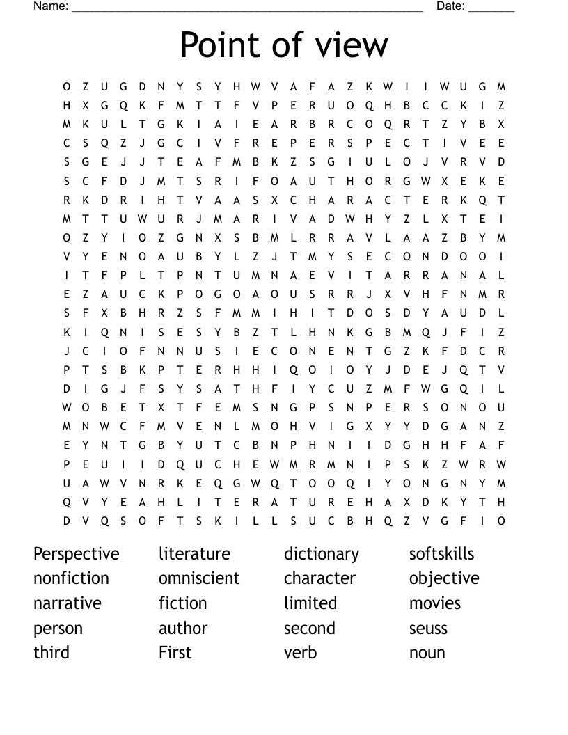 Point of view Word Search