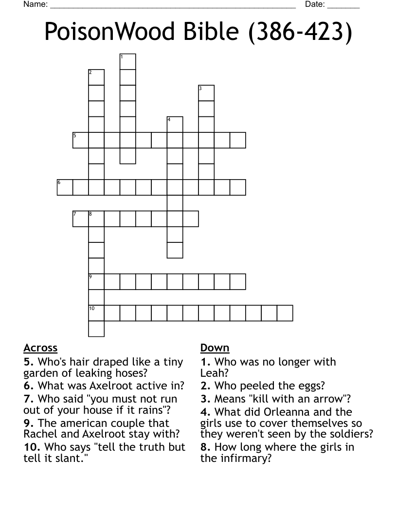 PoisonWood Bible (386-423) Crossword